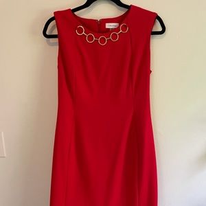 Never worn red Calvin Klein dress size 10